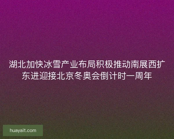湖北加快冰雪产业布局积极推动南展西扩东进迎接北京冬奥会倒计时一周年